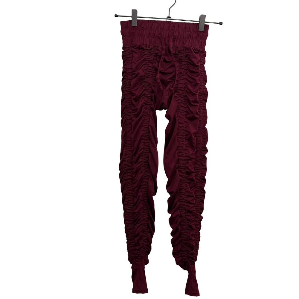 AGOGIE Pants Womens +20 Maroon Wearable Resistance Ruched Leggings Training
